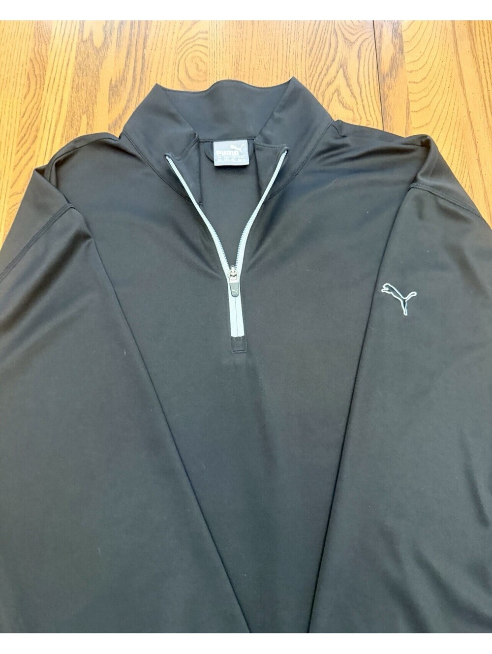 PUMA Men's 1/4 Zip Pullover Activewear Black Long Sleeve Mock Neck- 3X Looks 2X
